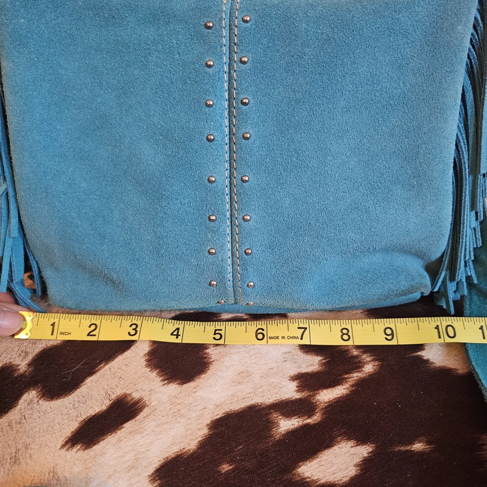 Minnetonka Blue Suede Fringe Bag - Picture 2 of 6